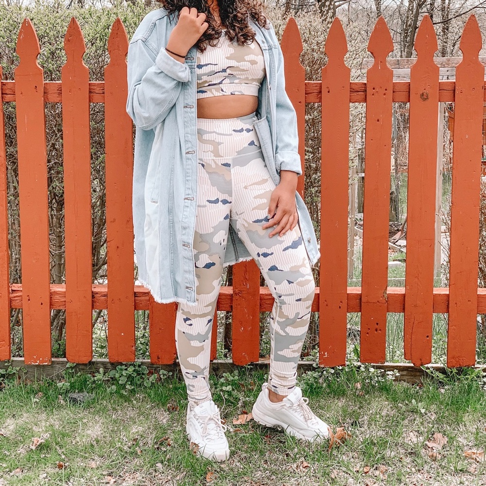 High waist pastel camo leggings